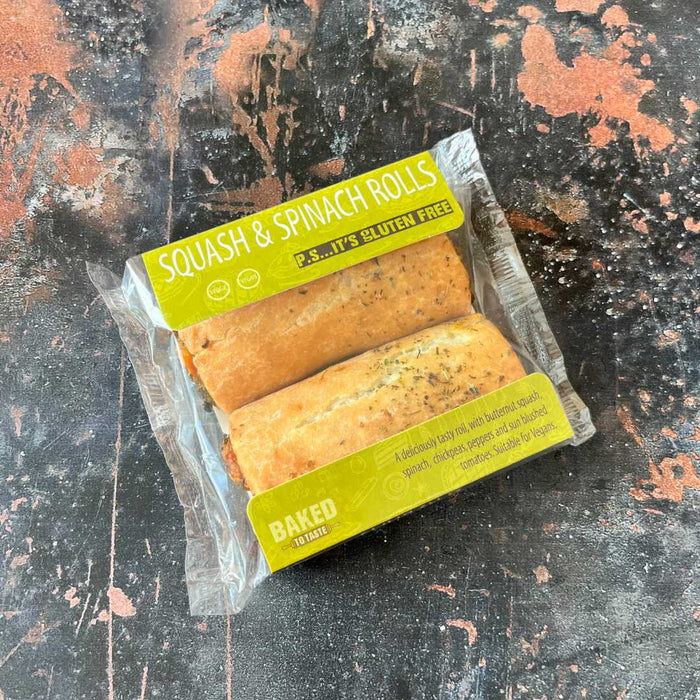 Squash and Spinach Rolls (twin pack) - Gluten Free and Vegan