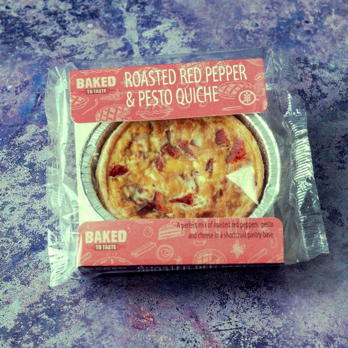 Roasted Red Pepper and Pesto Quiche - Gluten Free