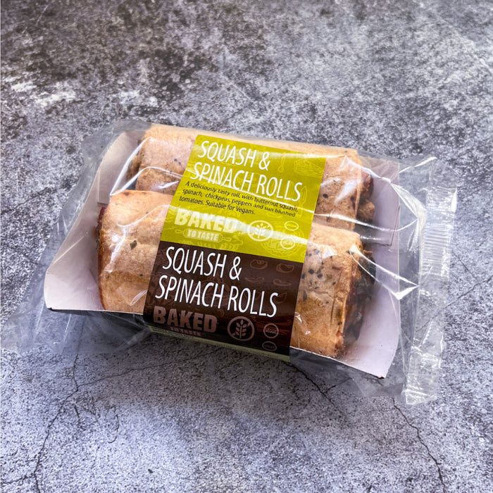 Squash and Spinach Rolls (twin pack) - Gluten Free and Vegan