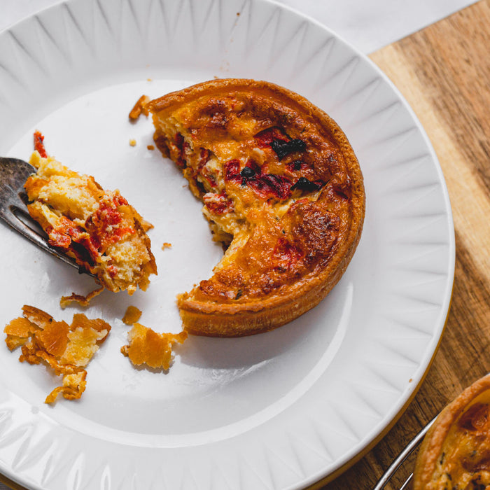 Roasted Red Pepper and Pesto Quiche - Gluten Free